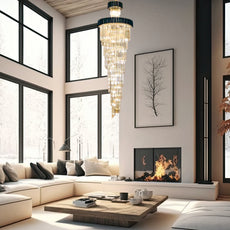 Black and Crystal Foyer Chandelier