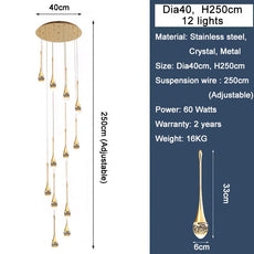 Spumante Crystal Chandelier and Pendants