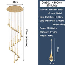 Spumante Crystal Chandelier and Pendants