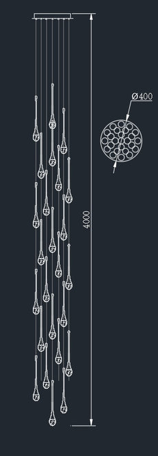 Spumante Crystal Chandelier and Pendants