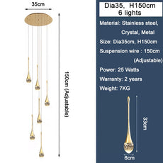 Spumante Crystal Chandelier and Pendants