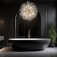 Starburst Crystal Chandelier - Round