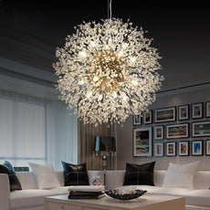 Starburst Crystal Chandelier - Round