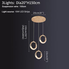 Minimalist LED Light Rings Chandelier