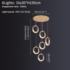 Minimalist LED Light Rings Chandelier