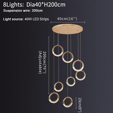 Minimalist LED Light Rings Chandelier
