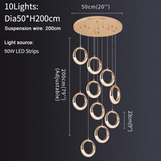Minimalist LED Light Rings Chandelier