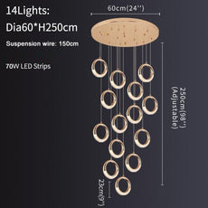 Minimalist LED Light Rings Chandelier