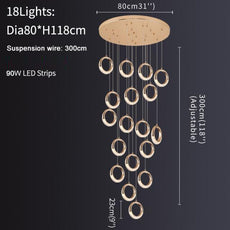 Minimalist LED Light Rings Chandelier