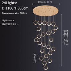 Minimalist LED Light Rings Chandelier
