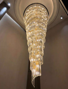 Black and Crystal Foyer Chandelier