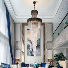 Black and Crystal Foyer Chandelier