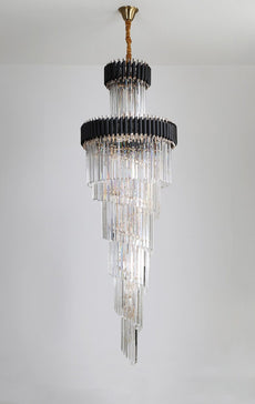 Black and Crystal Foyer Chandelier