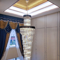Black and Crystal Foyer Chandelier