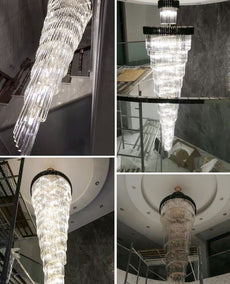 Black and Crystal Foyer Chandelier