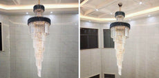 Black and Crystal Foyer Chandelier