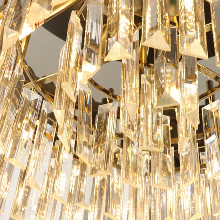 Black and Crystal Flush Mount Ceiling Lamp