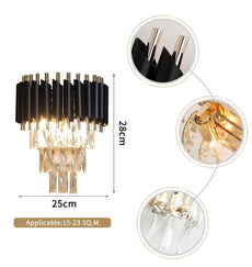 Black and Crystal Wall Sconce