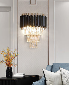 Black and Crystal Wall Sconce
