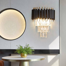 Black and Crystal Wall Sconce