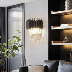 Black and Crystal Wall Sconce