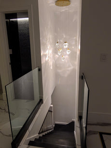 Modern Diamond Cut Crystal Chandelier - Gold