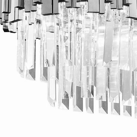 Chrome and Crystal Chandelier - Oval/Linear