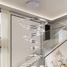 Crystal Rings Chandelier and Pendants