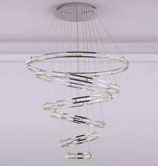 Crystal Rings Chandelier and Pendants