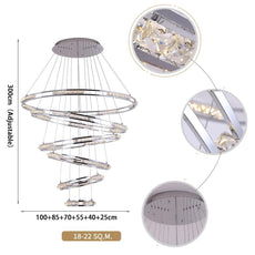 Crystal Rings Chandelier and Pendants