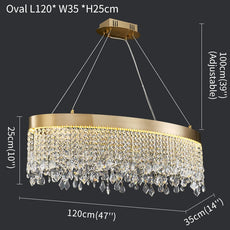 Crystal Shower Chandelier - Oval