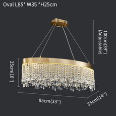 Crystal Shower Chandelier - Oval