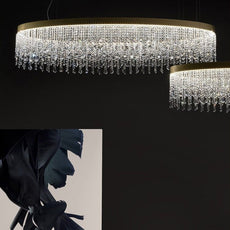 Crystal Shower Chandelier - Oval