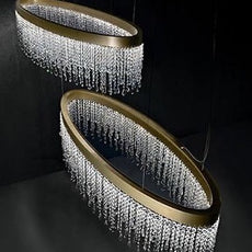 Crystal Shower Chandelier - Oval