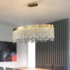 Crystal Shower Chandelier - Oval