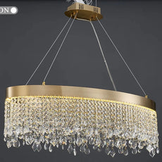 Crystal Shower Chandelier - Oval