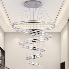 Crystal Rings Chandelier and Pendants