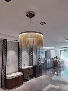 String Light Chandelier - Round