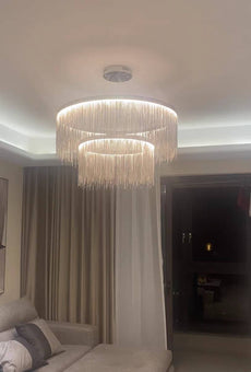 String Light Chandelier - Round