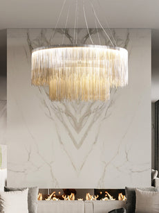 String Light Chandelier - Round
