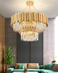 Gold and Crystal Chandelier
