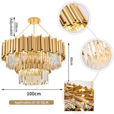 Gold and Crystal Chandelier