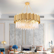 Gold and Crystal Chandelier