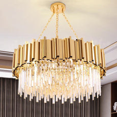 Gold and Crystal Chandelier