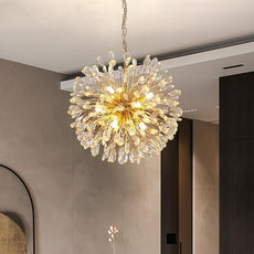 Gold and Crystal Petals Chandelier