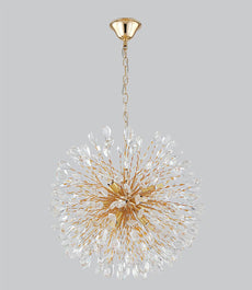 Gold and Crystal Petals Chandelier