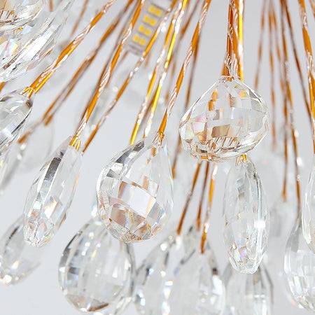 Gold and Crystal Petals Chandelier
