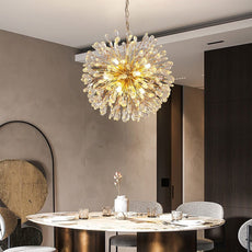 Gold and Crystal Petals Chandelier