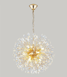 Gold and Crystal Petals Chandelier