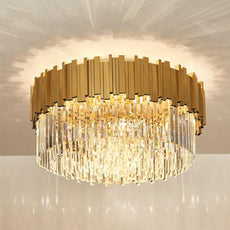 Gold and Crystal Flush Mount